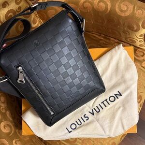 Louis Vuitton Black Checkered Messenger Bag